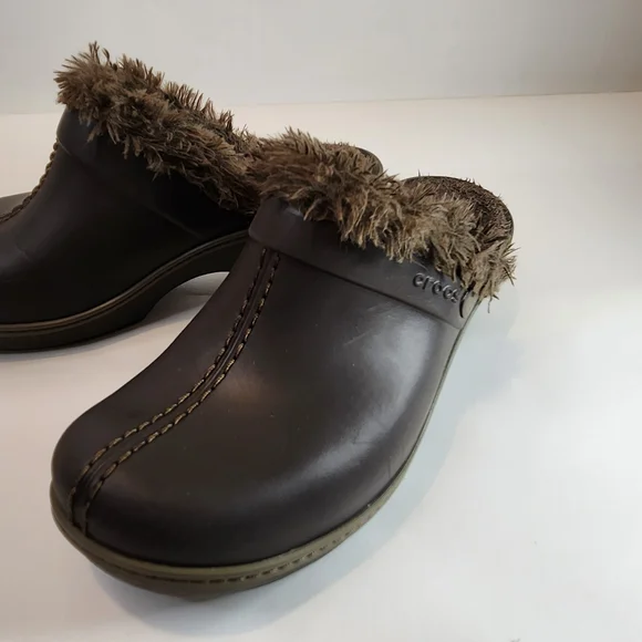 Crocs Plush Lined Clogs - Expresso/Walnut - Size 7 - Picture 8 of 10